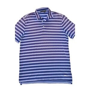 Ralph Lauren RLX Polo Short Sleeve Shirt, Sz M, Purple Blue Stripe